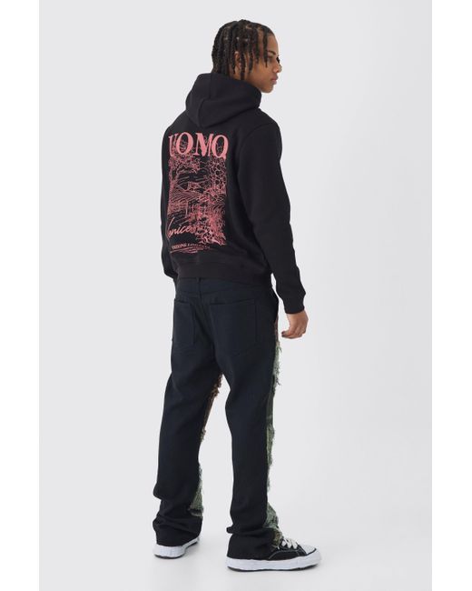 BoohooMAN Blue Graphic Uomo Embroidered Hoodie for men