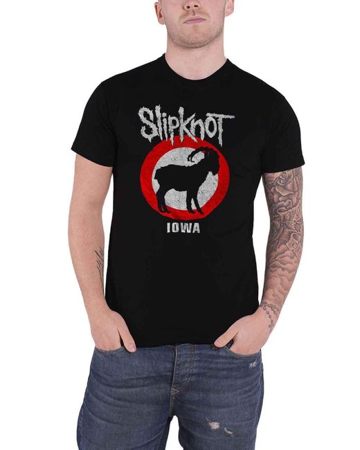 BoohooMAN Black Slipknot Iowa Goat T Shirt for men