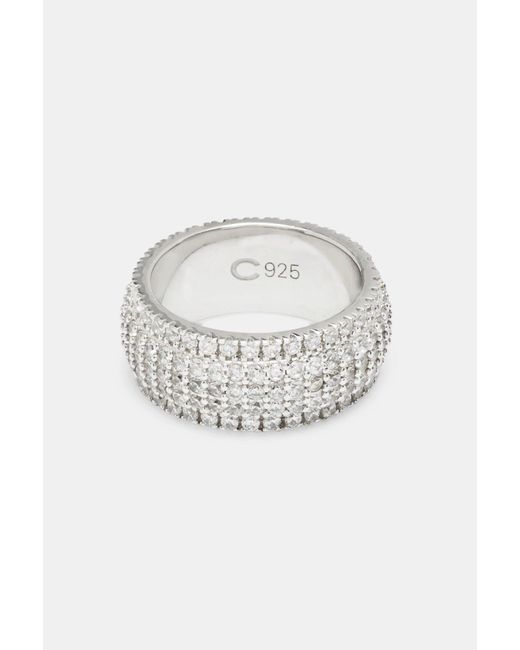BoohooMAN Metallic Cernucci 5 Row Band Ring for men