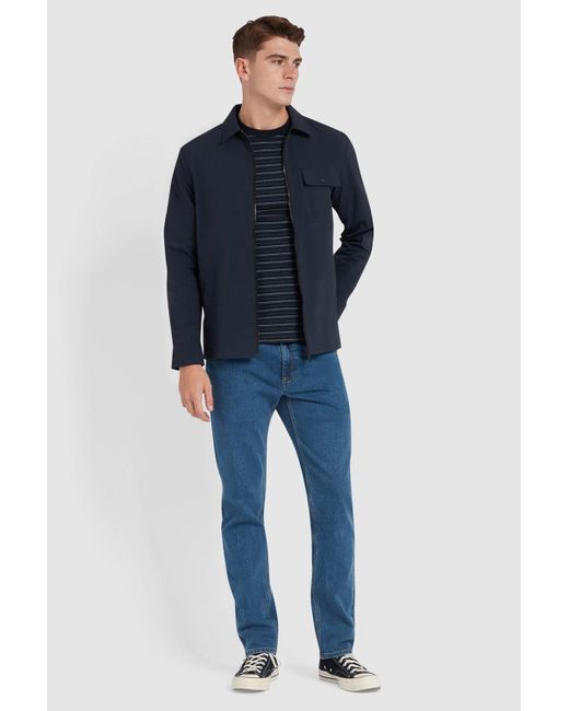 BoohooMAN Blue Elm Straight Fit Denim Jean Worn Indigo for men