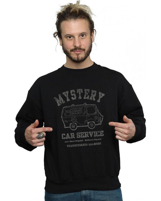 BoohooMAN Black Scooby Doo Mystery Car Service Sweatshirt for men