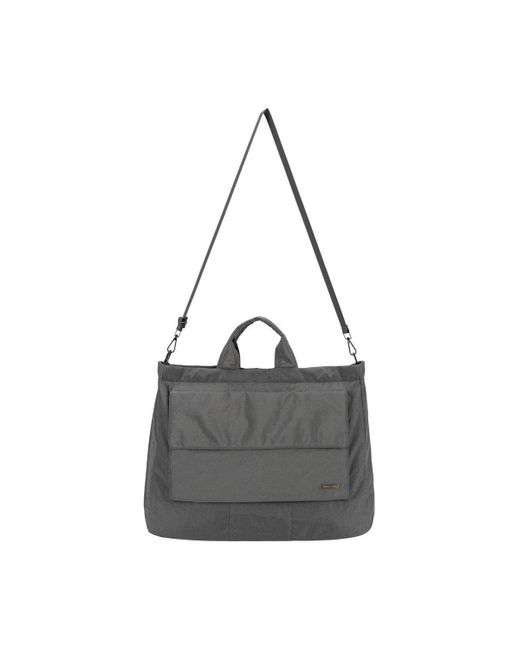 BoohooMAN Gray Smith And Canova Landscape Nylon Tote Bag for men