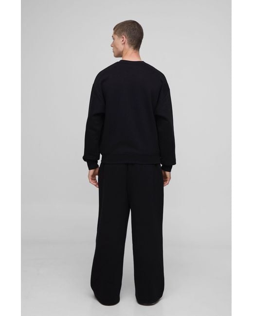 BoohooMAN Blue Basic Oversized Boxy Crew Neck Sweatshirt for men