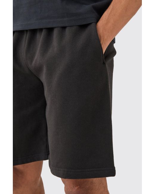 BoohooMAN Black Oversized Jersey Shorts for men