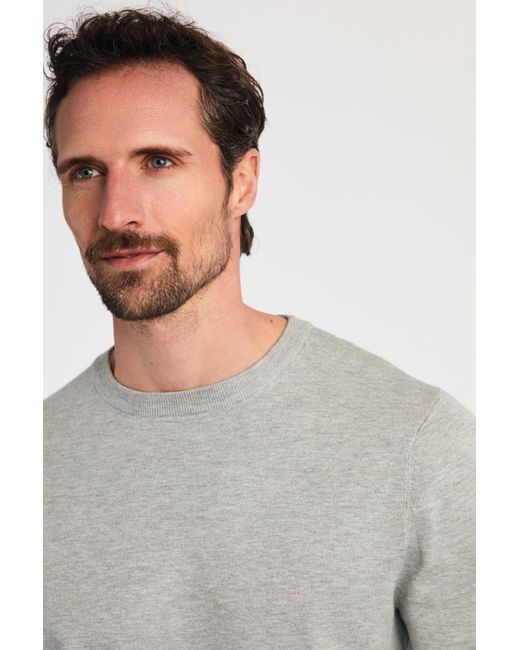 BoohooMAN Gray French Connection Crew Neck Long Sleeve Knitted Jumper for men