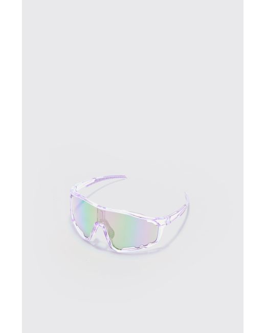 Boohoo Visor Sunglasses In White