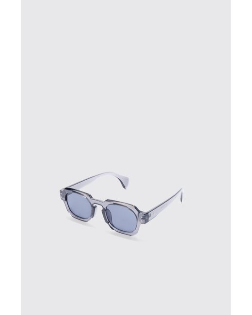 BoohooMAN Blue Round Plastic Sunglasses for men