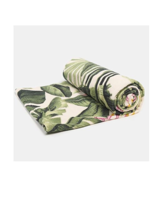 BoohooMAN Gray Ohs Palm Leaf Towel Bath Quick Dry Summer Travel Microfibre Absorbent Swim for men