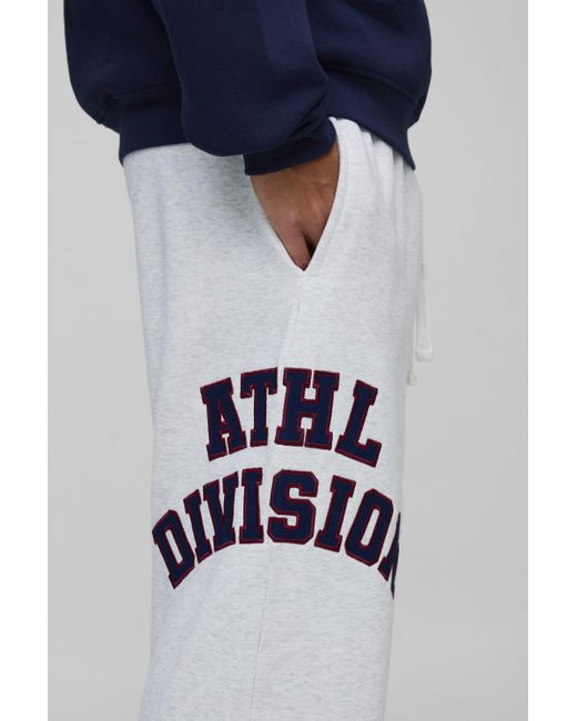 BoohooMAN Tall Oversize Jogginghose mit Applikation in Blue für Herren