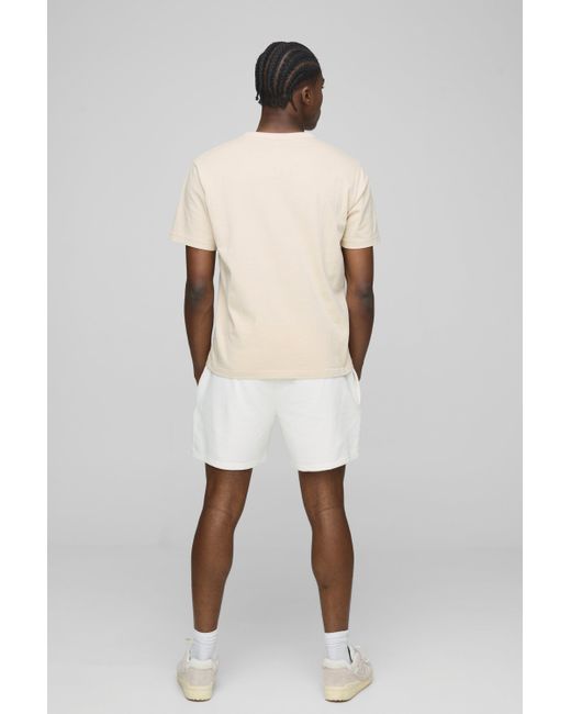 BoohooMAN Lockere kurze Basic Shorts in White für Herren