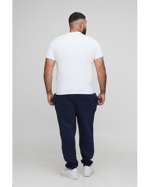 BoohooMAN Plus Basic Slim-Fit Jogginghose in Blue für Herren