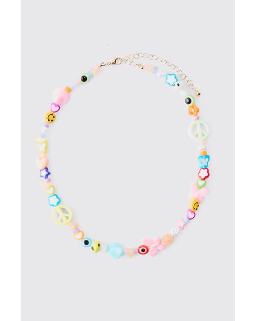 BoohooMAN Multicolor Multi Colour Bead Necklace for men