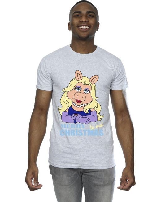 BoohooMAN White Disney Muppets Miss Piggy Queen Of Holidays T-shirt for men