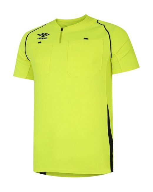 BoohooMAN Yellow Umbro Referee Jersey for men