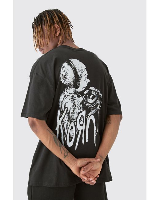 BoohooMAN Tall Oversized Korn T-shirt In Black für Herren