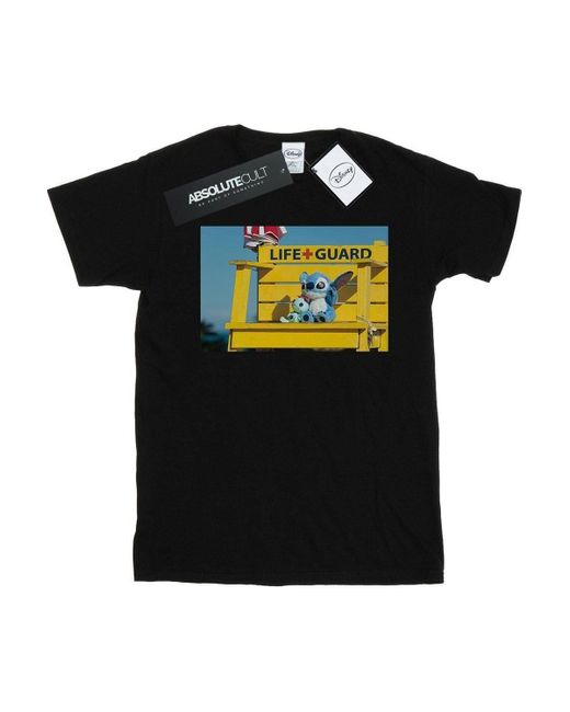 BoohooMAN Black Disney Lilo And Stitch Life Guard T-shirt for men