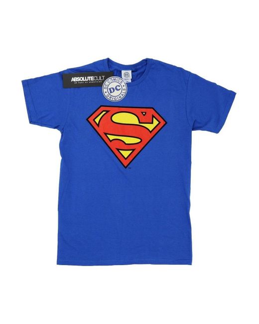 BoohooMAN Blue Dc Comics Superman Logo T-shirt for men