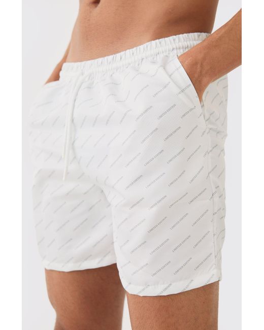 BoohooMAN White Mid Length Limited Edition Trunks for men