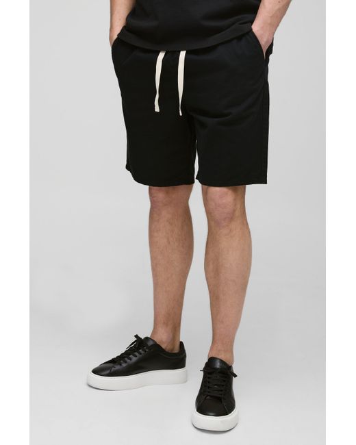 Pantalón Corto Tall Ajustado Con Cintura Elástica Boohoo de color Black