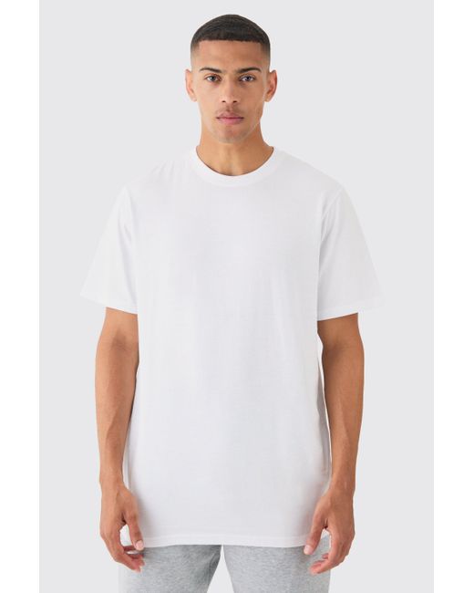 Boohoo White Basic Longline Crew Neck T-shirt