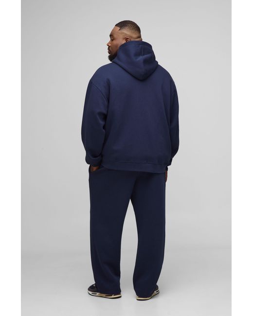 BoohooMAN Plus Basic Oversize Jogginghose in Blue für Herren
