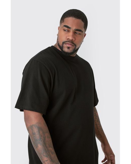 BoohooMAN Black Plus Basic Crew Neck T-shirt for men