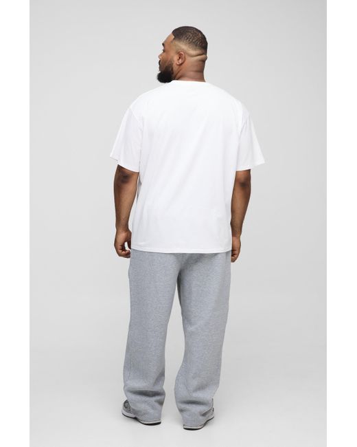 BoohooMAN White Plus Oversized Orlando Over The Seam Print T-Shirt for men