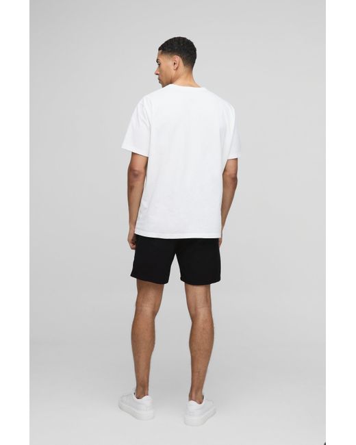 BoohooMAN Lockere schwarze Chino-Shorts in Black für Herren