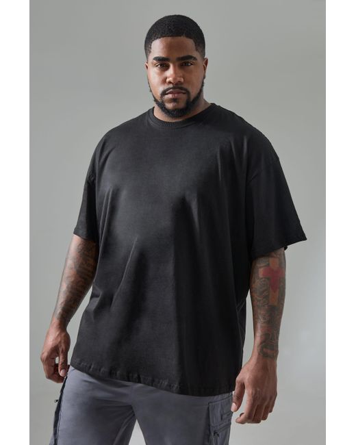 BoohooMAN Plus Man Active Oversized Athletic Back Print T-shirt in Gray für Herren