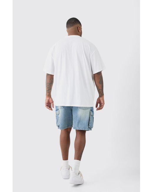 BoohooMAN Plus Miami Doodle T-shirt In White for men