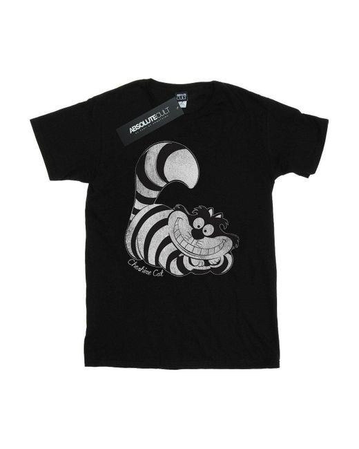 BoohooMAN Black Disney Alice In Wonderland Mono Cheshire Cat T-shirt for men