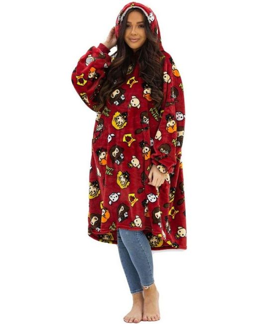 BoohooMAN Red Harry Potter Charm Fleece Hoodie Blanket for men