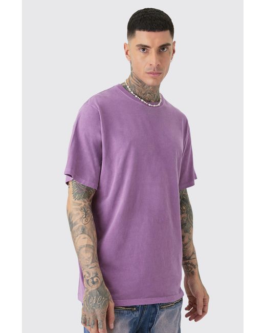 BoohooMAN Purple Tall Skull Overdye Graphic T-shirt for men