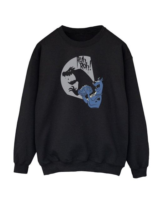 BoohooMAN Black Scooby Doo Ruh Roh Sweatshirt for men