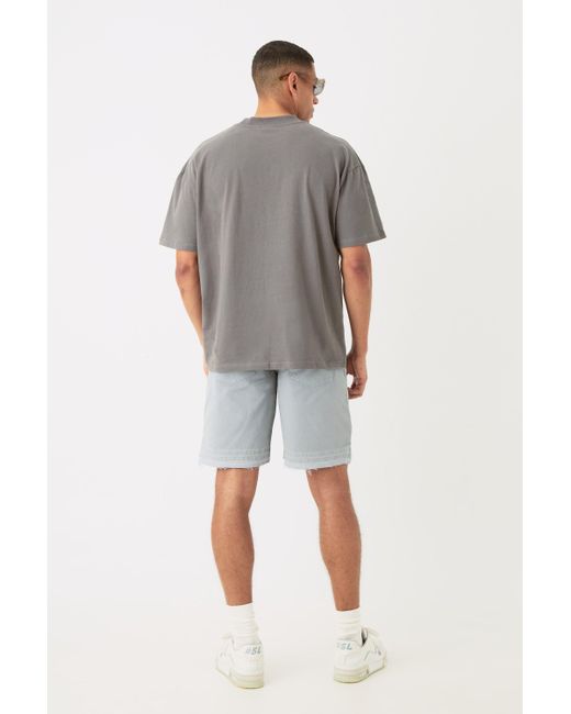 BoohooMAN Gray Oversized Limited Heavy T-shirt for men