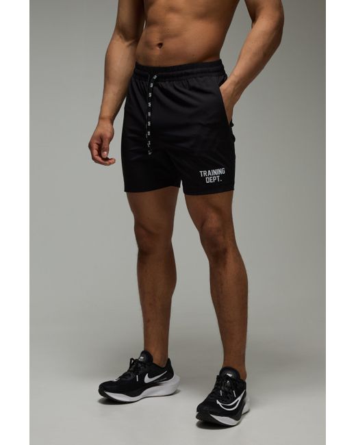 BoohooMAN Black Man Active Performance Training Dept 5inch Short for men
