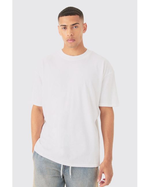 BoohooMAN White Oversized Renaissance Graphic T-shirt for men