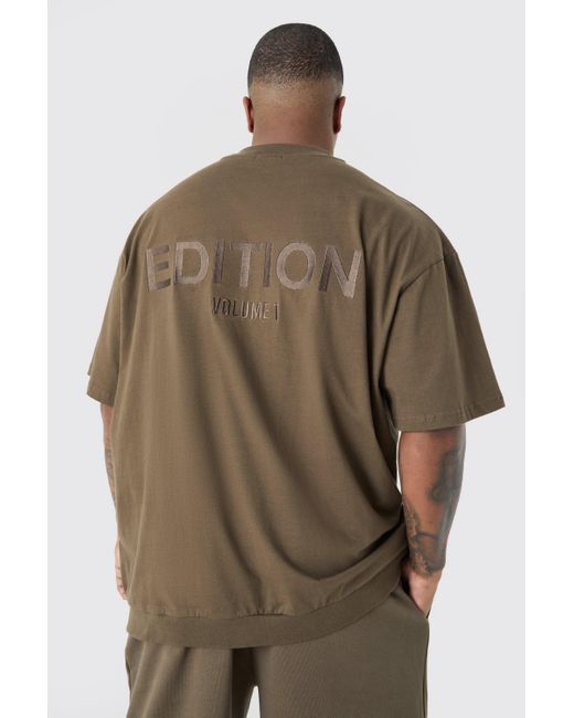 BoohooMAN Natural Plus Edition Oversized Heavyweight Zip Hem T-shirt for men