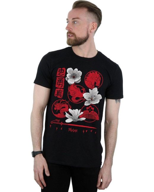 BoohooMAN Red Disney Mulan Movie Icons T-shirt for men