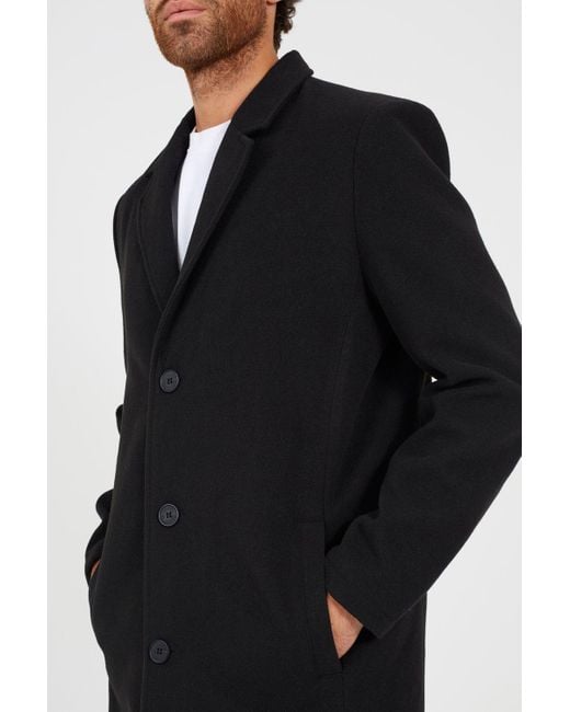 BoohooMAN Black Brave Soul Single Breasted Formal Coat for men