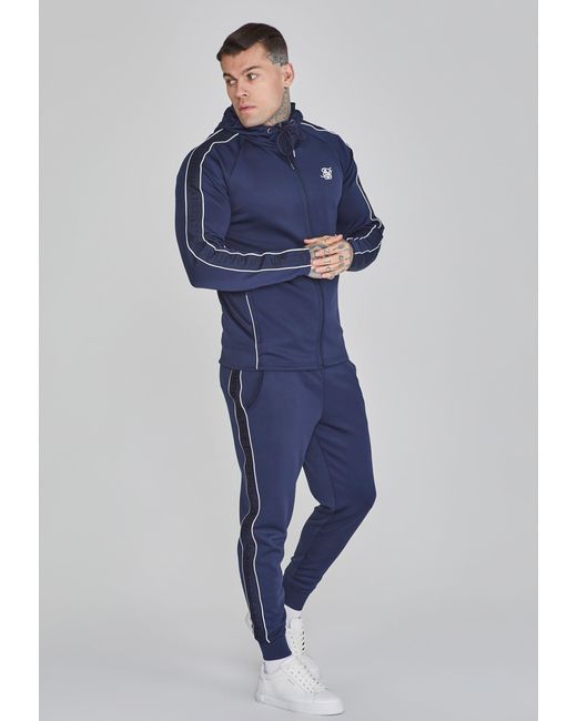 BoohooMAN Blue Siksilk Hoodie And Joggers Set for men