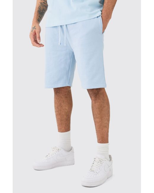 BoohooMAN Blue Loose Fit Mid Length Heavyweight Short for men
