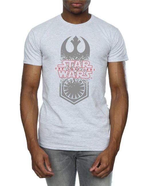 BoohooMAN Blue Star Wars The Last Jedi Symbol Crash T-shirt for men