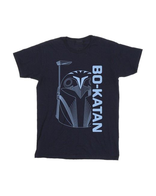 BoohooMAN Blue Star Wars The Mandalorian Bo Katan Helm T-shirt for men