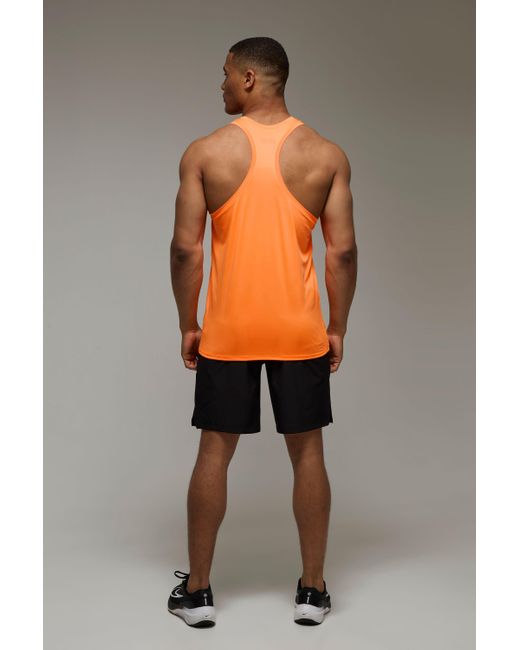 BoohooMAN Orange Man Active Regular Lightweight Essentials Gym Vest for men