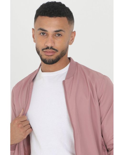 BoohooMAN Pink Brave Soul Bomber Jacket for men