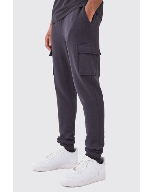 BoohooMAN Blue Tall Skinny Fit Cargo Jogger for men
