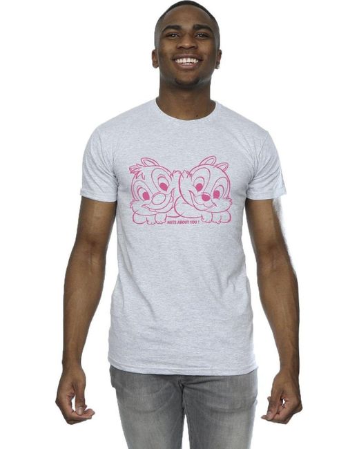 BoohooMAN White Disney Chip ́n ́ Dale Nuts About You T-shirt for men