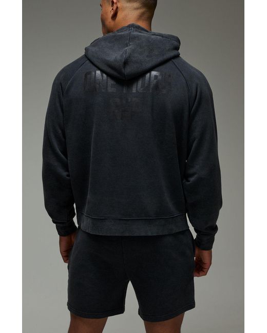 One More Rep Oversized Boxy Short Washed Tracksuit Boohoo de color Gray