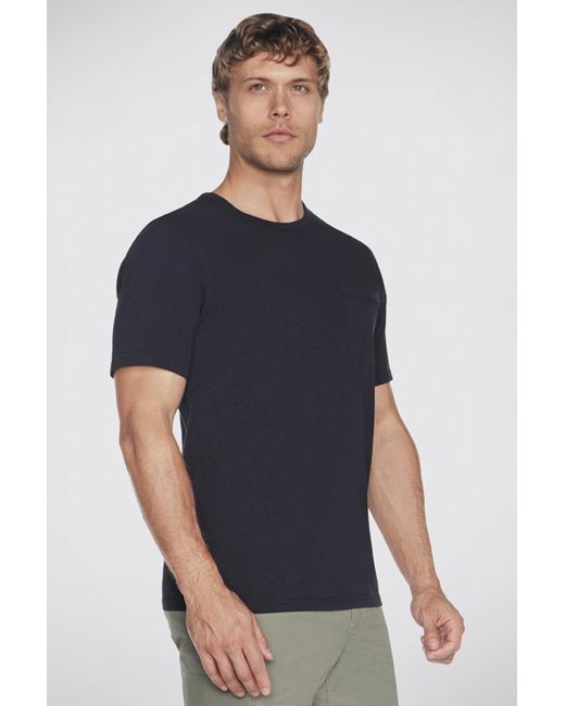 BoohooMAN Blue Skech-breeze Slub Pocket Tee Black for men
